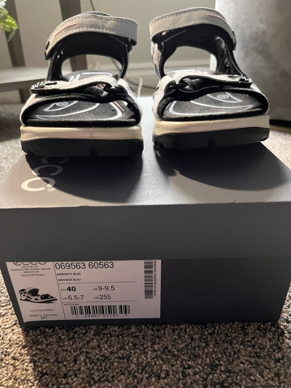 Ecco Two-Tone Air/Dusty Blue, Women's Sandals. Like new!